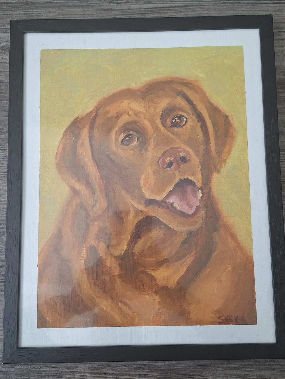 Original Oil Painting Labrador Dog 11x14 On Canvas Paper